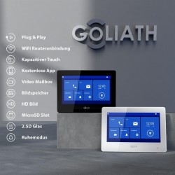 GOLIATH Basic 2-Draht BUS Türsprechanlage | FullHD | 7" Monitor | Schwarz | RFID & Keypad | Aufputz
