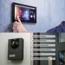 GOLIATH PRO IP Türsprechanlage - 1-Familienhaus - 2x 10 Zoll - Anthrazit - APP - 180° - Aufputz