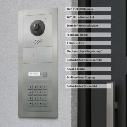 GOLIATH PRO IP Türsprechanlage - 1-Familienhaus - 2x 10 Zoll HD -  Unterputz - 180 Grad- RFID-APP
