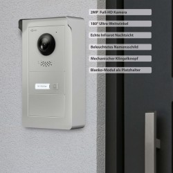 GOLIATH PRO IP Türsprechanlage mit App - 1-Familienhaus - 2x 10 Zoll HD - 180° Kamera- Aufputz